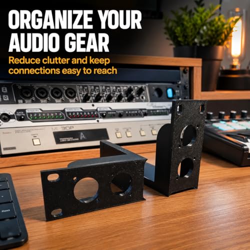 SplashNColor Left Rack Ears for Behringer Uphoria UMC404HD Audio Interface – 2 Pack Rack Mount Kit | Secure Friction Fit with Screw Holes | Standard 19-Inch Rack Compatible Mounting