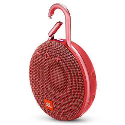 JBL Clip 3 Portable IPX7 Waterproof Wireless Bluetooth - Red (Renewed) - color: red
