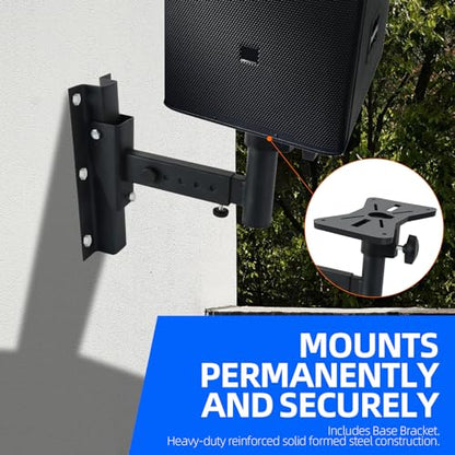 Pair of Speaker Wall Mounts, Universal Bookshelf Speaker Mounting Bracket,66 Lbs Max Capacity, Black