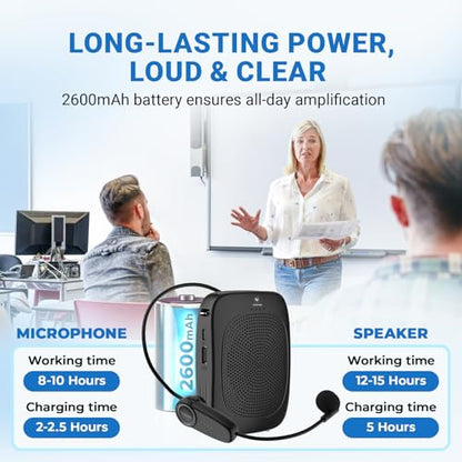 15W Wireless Voice Amplifier with Headset Microphone