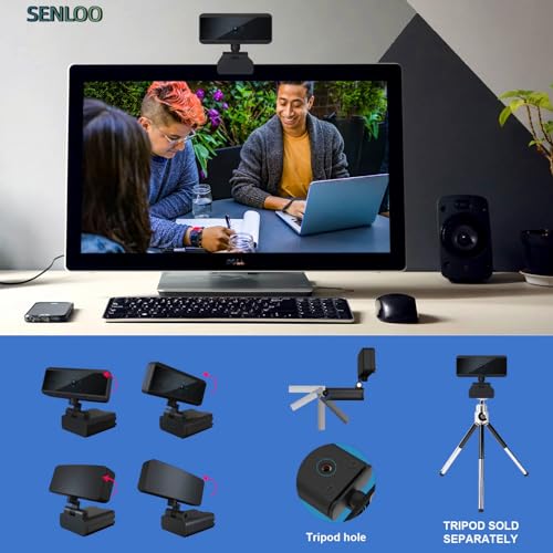 Full HD 1080P Webcam - Webcam for Pc - Auto Focus Webcams - Wide Angle Camera with Built-in Dual Mic for Laptop Computer or Desktop PC, Great for Live Streaming, Calls, Video Conferencing