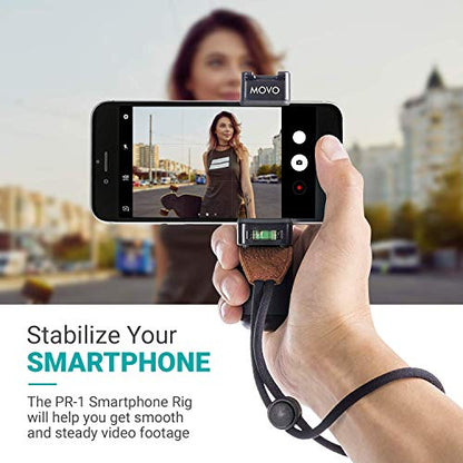 Movo Smartphone Video Rig with Shotgun Microphone, Grip Handle, Wrist Strap for iPhone 5, 5C, 5S, 6, 6S, 7, 8, X, XS, XS Max, 11, 11 Pro, Samsung Galaxy, Note and More