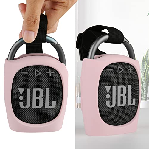 Silicone Case Compatible with JBL Clip 4 - Portable Mini Speaker Stand Up Protective Carrying Case Cover for JBL Clip 4 (Pink) - color: Pink