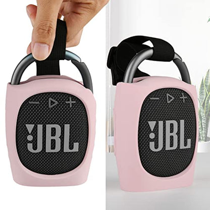 Silicone Case Compatible with JBL Clip 4 - Portable Mini Speaker Stand Up Protective Carrying Case Cover for JBL Clip 4 (Pink) - color: Pink
