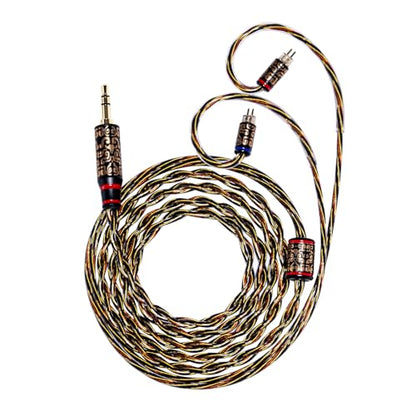 Yongse Embossed Pattern Wukong 3.5mm Plug IEM Earphone Cable, 15Ω Impedance High Purity 6N OCC Upgraded Stereo HiFi Audio Gaming Earbuds Replacement Cable for Audiophile (2pin, 0.78mm)