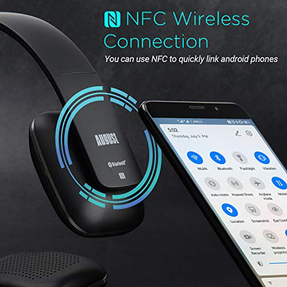 August EP636 Wireless Bluetooth On-Ear Headphones, Black - color: Black