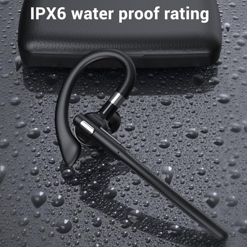 Bluetooth Headset, Single Ear Wireless Headset with USB Dongle and Noise Cancelling Microphone, Bluetooth 6.1 Earpiece for Truck Drivers Office Workers Remote Professionals
