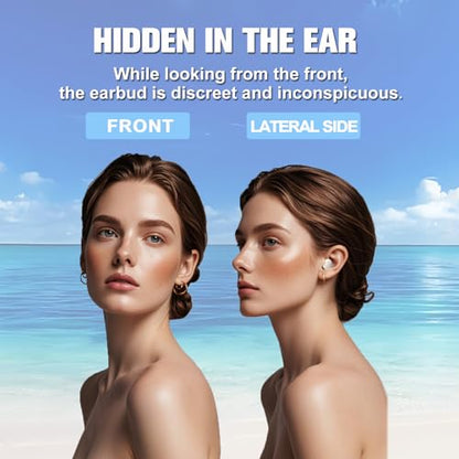 Wireless Small Mini Earbuds Bluetooth in Ear Soft Hidden Headphones Discreet Ear Buds ENC Noise Cancelling Men Women Low Profile Sleep Tiny Earphones for iPhone Android Work Sports Audiobooks - color: Black