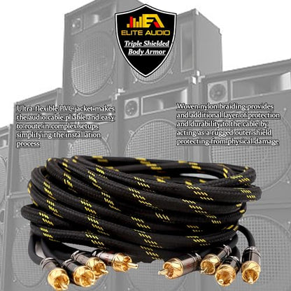 Pro Series 1.5 ft. 100% OFC Copper RCA Cable Y-Adapter - Single Female to Dual Male RCA - Enhanced Sound, Reduced Interference & Versatile Compatibility (Model: EA-PROY2M)