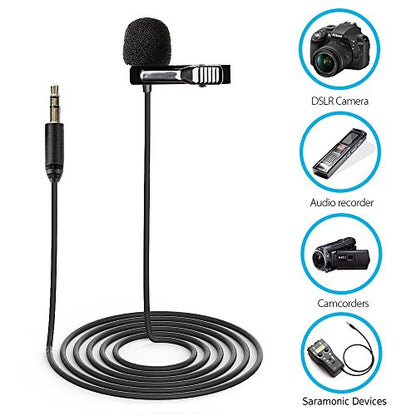 Saramonic SR-XMS2 Broadcast-Quality X/Y Stereo Lavalier Omnidirectional Microphone with 3.5mm TRS Connector for DSLR Cameras, Camcorders, Recorders & Saramonic Devices