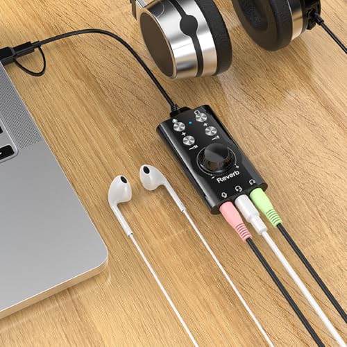 Jectse Transform Your Sound Experience with Our USB Sound Card, Supporting Standard Stereo, headsets, and Microphones with a 3.5mm Jack, External Sound Card for PC