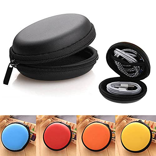 AKOAK 6 Pcs Portable Round Earphone Storage Box USB Data Cable Hard Disk Zipper Bag Storage Bag
