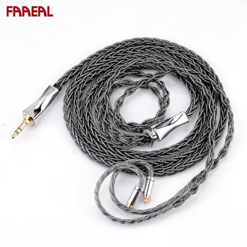 FAAEAL Earphone Cable with MMCX Connector,8 Strands OCC and OFC Silver Plated Litz HiFi Upgrade Wire,Headphone Replacement Line for IE900 SE425 SE535 SE846 XBA-A3/A2/H2/H3 300AP SE215 SE315 (3.5mm)