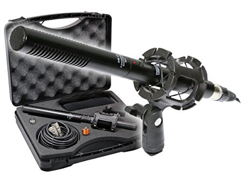 VidPro XM-55 13-Piece Professional Video & Broadcast Unidirectional Condenser Shotgun Microphone Kit - Complete Set Includes 2 Mounts Adapters Cables and More Perfect for Indoor and Outdoor Recording - style: XM-55