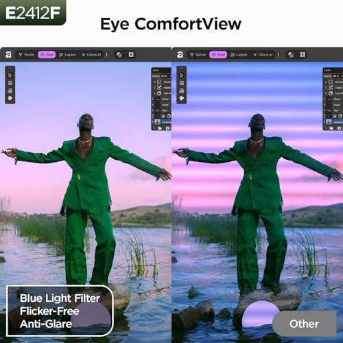 KOORUI E2412F 24-inch Computer Monitor FHD 100Hz VA HDMI/VGA, Audio Out | 4000:1 Contrast Ratio, TÜV Eye Care, Easy-Setup, VESA mount & tilt, Ultra-Slim Display for Home Office, Study and Daily Use - size: 24