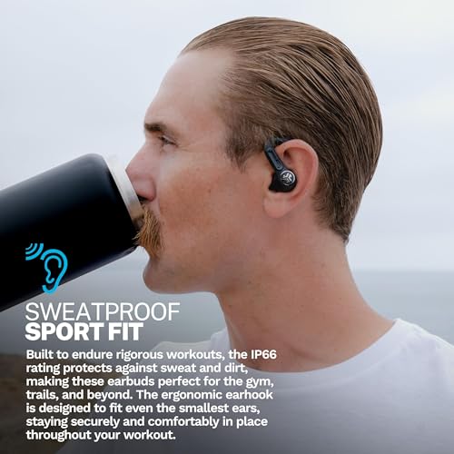 JLab, Epic Air Sport ANC 3, True Wireless Earbuds, Active Noise Cancelling, Bluetooth, Sport, Black - style: ANC Gen 3