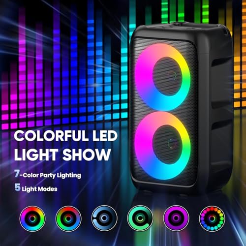 Karaoke Machine for Adults Kids, Portable Bluetooth Speaker with 3 Wireless Microphones, TWS Mode & LED Light, 10H Battery PA System, Home Party Outdoor Camping Birthday Gifts (3 Mics) - size: 3 Mics