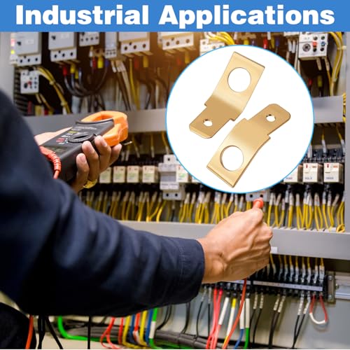 25Pcs Solderless Wire Connectors Non-Insulated Male to Male Electrical Adapter Spade Connectors 1/4" Male Tab Crimp Brass Copper Spade Terminals, Quick Disconnect Wire Connectors for Industrial Car