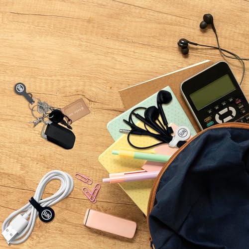 SUNFICON Magnetic Cable Clips Cable Organizers Earbuds Cords Clips Bookmark Whiteboard Noticeboard Fridge Magnets USB Cable Managers Keepers Ties Straps for Home Kitchen,Office,School,5 Pack Black