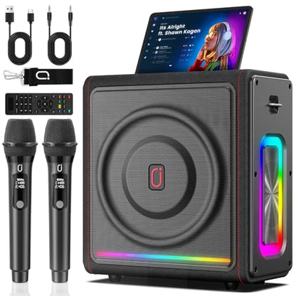 Karaoke Machine for Adults with Bass/Treble/Echo Adjustment, 300W PA System