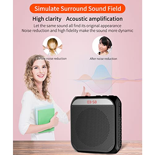 Portable Amplifier, Rechargeable Teacher Microphone, MiNi Amplifier System, Classroom Microphone, Tour Guide, Yoga Outdoor