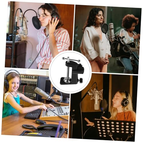 Black Mic Arm Desk Mount with Adjustable Table Clamp, Cantilever