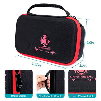 YOUSHARES MV7 Microphone Case Bag with Mic Cover Foam - Mic Case Hard Carring Case with Windshield Compatible with Shure MV7 USB Condenser Microphone - color: Microphone Case Bag