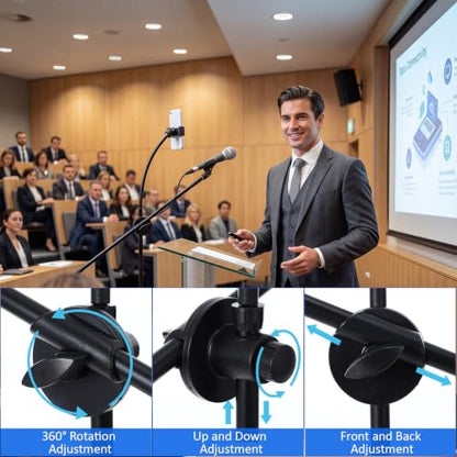 Sherr 2 Pcs Microphone Stand Boom Bulk, Adjustable Height Tripod Mic Stand with Dual Clip Foldable Universal Heavy Duty Tripod Holder for Live Stream Singing Stage (Mic1) - style: Mic1
