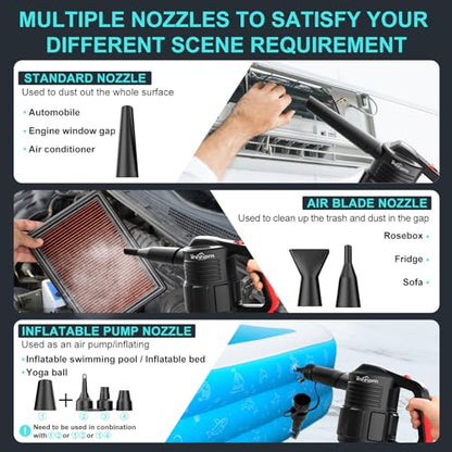 innhom 600W Electric Air Duster for Computers Air Duster for Keyboard Cleaner 42CFM Air Duster Compressed Air for PC Laptop Blinds Printer Dust Crumbs Replaces Compressed Air Can