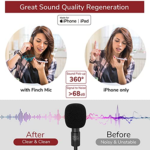 PIXEL Microphone for iPhone iPad(Apple MFi-Certified) from Mic for iPhone Live Streaming Vlogging | External Microphone for iPhone Video Recording, Compatible with Apple Lightning Devices (5ft) - size: 1.5m