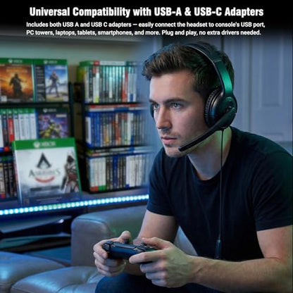 Joso Wired Headset with Mic, Gaming Headset for PS5/PS4/Xbox/Switch/PC/iPad/Mac/Tablet with 3.5mm to Type C & USB-A Adapter - Office Business, Remote Work, Coach, Gaming, Chat Headphone, Dual Ear - style: Dual Ear