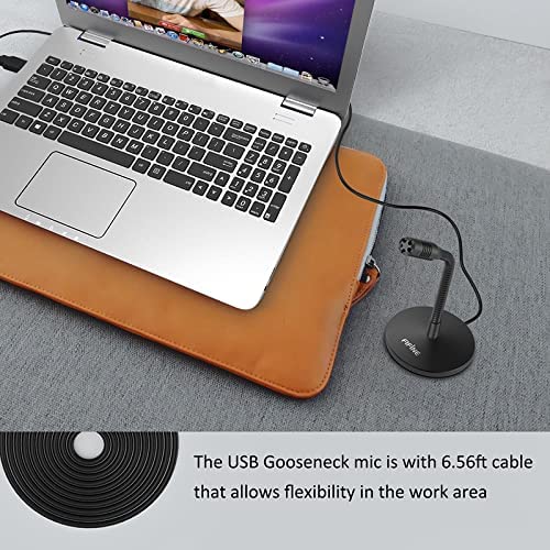 FIFINE Mini Gooseneck USB Microphone for Dictation and Recording,Desktop Microphone for Computer Laptop PC.Plug and Play Great for Skype,YouTube,Gaming, Streaming,Voiceover,Discord and Tutorials-K050
