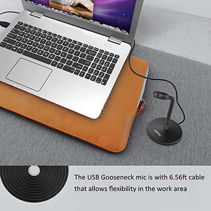 FIFINE Mini Gooseneck USB Microphone for Dictation and Recording,Desktop Microphone for Computer Laptop PC.Plug and Play Great for Skype,YouTube,Gaming, Streaming,Voiceover,Discord and Tutorials-K050
