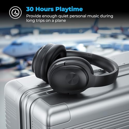 Silensys Hybrid Active Noise Cancelling Headphones, Wireless Over Ear Bluetooth Headphones, Hi-Fi Audio, Deep Bass, Memory Foam Earpads, 30H Playtime, Clear Calls, Travel, Office, Home, Black Pcs - color: Black
