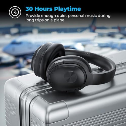 Silensys Hybrid Active Noise Cancelling Headphones, Wireless Over Ear Bluetooth Headphones, Hi-Fi Audio, Deep Bass, Memory Foam Earpads, 30H Playtime, Clear Calls, Travel, Office, Home, Black Pcs - color: Black