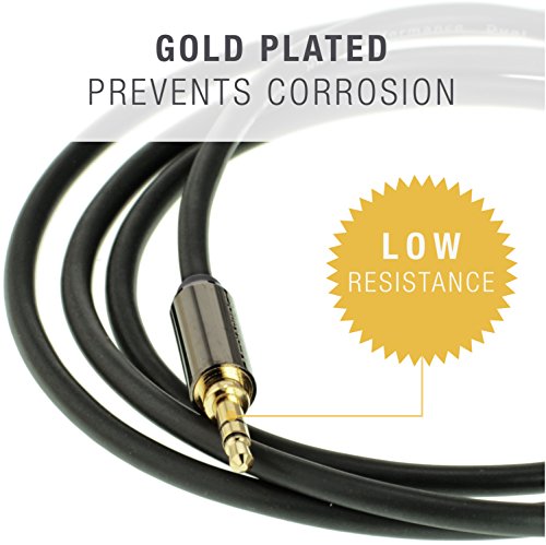 Mediabridge 3.5mm Male To Male Stereo Audio Cable (8 Feet) - Step Down Design for iPhone, iPod, Smartphone, Tablet and MP3 Cases - size: 8 Feet
