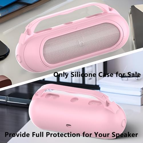 Silicone Cover Case Compatible with Beats Pill 2024 Bluetooth Speaker | Accessories for Beats Pill Speaker Protective Case with Handle, Shockproof and Anti-Scratch Cover (Pink) - color: Pink