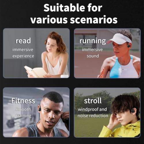 Suitable for Sports Running Headphones Open Ear Earbuds Takeaway Courier Rider Wireless Bluetooth Headset High Sound Quality Headphones for Fitness Exercise man Gift Display Power Long Battery
