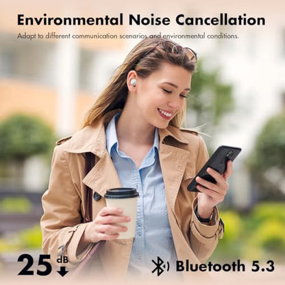 ROSESELSA Ceramics Wireless Earbuds, High-Fidelity Sound, 60ms Gaming Earphones, 35H Playtime with Super Charge, IPX5 Sweat Resistant, Dual Connectivity, Bluetooth 5.3, ENC Black - color: Black