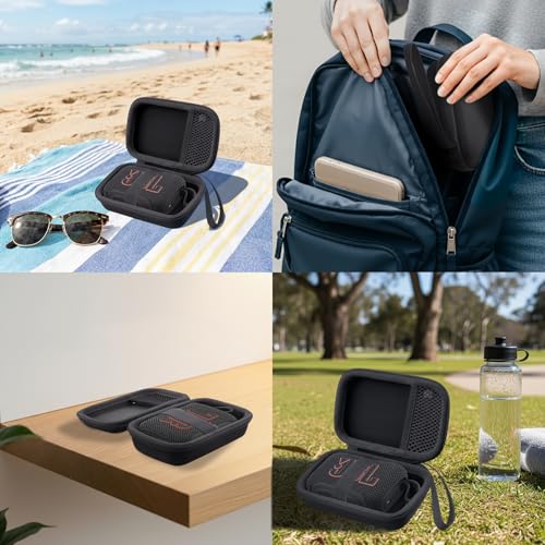 for JBL Go 5/4/3 Ultra Portable Speaker Hard Travel Case, Black | Protective Storage Bag with Mesh Pocket & Hand Strap, Shockproof EVA Carrying Box, Soft Lining - color: Black Case