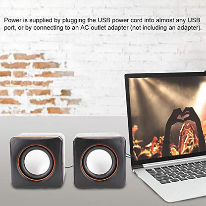 Hilitand Computer Speakers for Desktop PC, Laptop, USB Powered External Stereo Speaker, Volume, Rich Bass, 3.5 mm Audio Plug to Notebook, Desktop(#1)