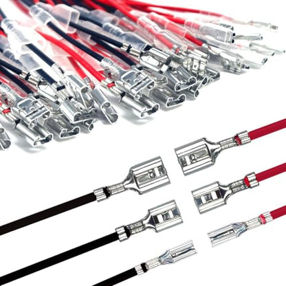 30PCS 2.8mm /4.8mm /6.3mm Female Speaker Wire Connectors with Insulation Sleeve Speaker Connector Quick Splice Kit