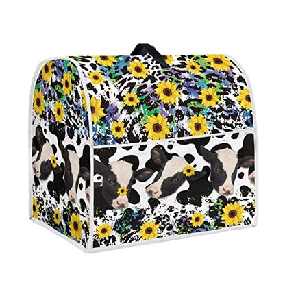 Cow Sunflower Kitchen Mixer Cover Black Leopard Print Blender Replacement Parts for 4.5-5 Quart Machine Washable Stand Mixer Cover with Pocket - color: cow, size: S(4.5-5 qt)