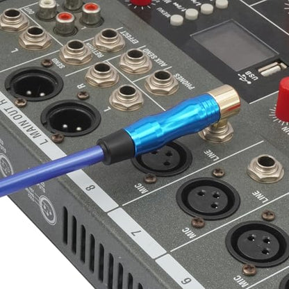 XLR to 1/4 Microphone Cable 90 Degrees 6.35MM Male TRS to XLR 3 Pin Male Audio Cable 1FT (30cm) for Electric Guitar Mixer 2PCS