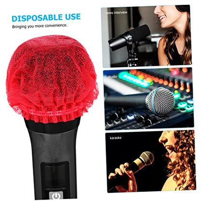 BESPORTBLE 100Pcs Disposable Non Woven Microphone Covers for Ktv Events Odor Windproof Mic Shield Protection Breathable Portable Design for Clean Singing