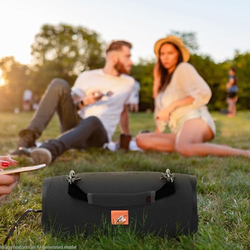 Removable & Adjustable Speaker Handle Strap Compatible with JBL Xtreme 1/2/3/4, W-King X10, Zealot S67 - Replacement Carry Belt Grip for Portable Bluetooth Speakers (Black)