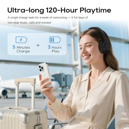 Srhythm NiceComfort 15 (2nd Gen) Hybrid Noise Cancelling Wireless Headphones,Bluetooth 6.0,with Low Latency,Spatial Audio,ENC,120Hrs