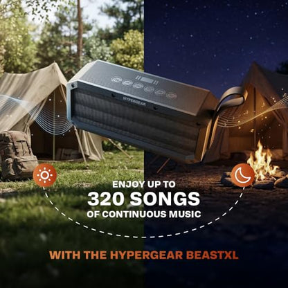 HyperGear BeastXL 30W Bluetooth Speaker - Wireless Portable Speaker with Loud Bass Stereo Sound, IPX6 Waterproof for Indoor/Outdoor Use with Built-in Mic