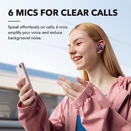 Soundcore by Anker Liberty 4 NC Wireless Earbuds | 98.5% Noise Reduction, Adaptive Noise Cancelling to Environment, Hi-Res Sound, 50H Battery, Wireless Charging, Bluetooth 5.3 - color: Navy Blue