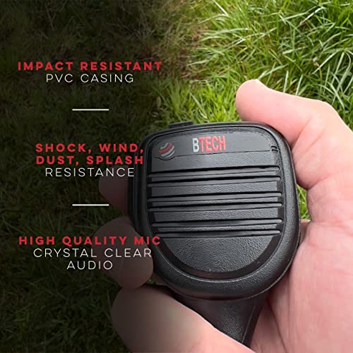 BTECH QHM22D Dual Push-to-Talk (PTT) Speaker Mic, Platinum Series IP54 Rainproof Shoulder Mic for BaoFeng, BTECH, Kenwood Radios (Pack of 2) - size: Single (Pack of 2), style: QHM22D Dual PTT Speaker Mic